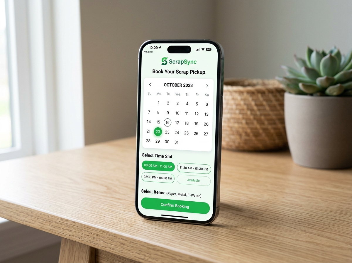Schedule scrap pickup on smartphone app
